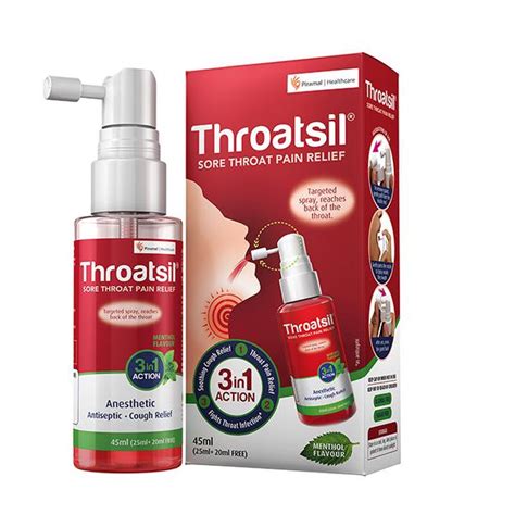 Buy Throatsil Sore Throat Pain Relief Spray 45 Ml Online At Best Price