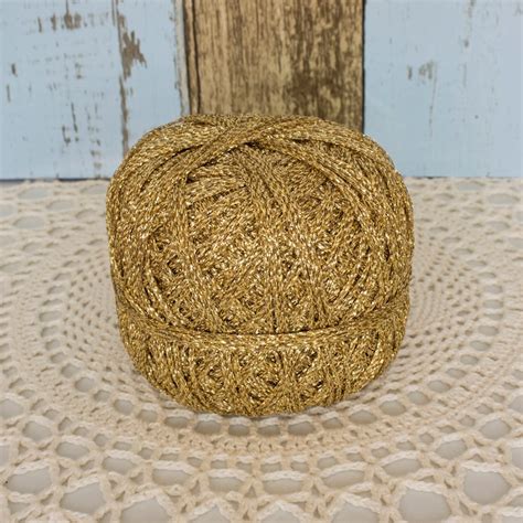 Metallic Gold Yarn Sparkly Crochet Thread Glitter Lurex Etsy