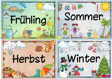 Jahreszeitenplakate Kalender Für Kinder Jahreszeiten Kindergarten