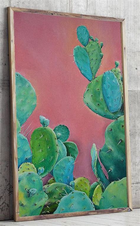 Cactus Artwork Giclee Contemporary Cactuscactus Paintingabstract