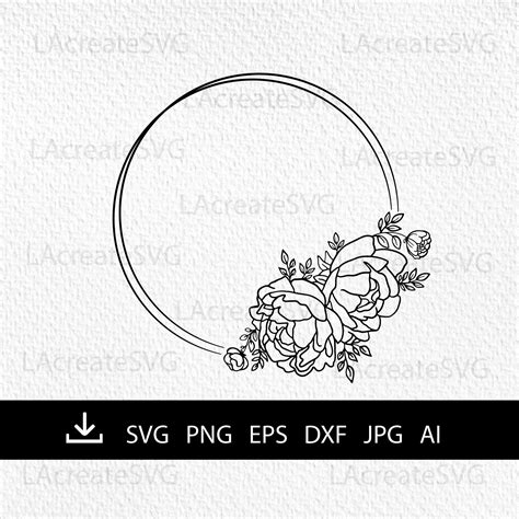 Peonies Svg Border Svg Peony Flower Svg Floral Wreath Svg Etsy Italia Images And Photos Finder