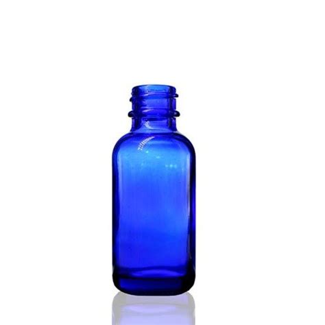 1 Oz Cobalt Blue Boston Round Glass Bottle With 20 400 Neck Finish Product Fh Packaging