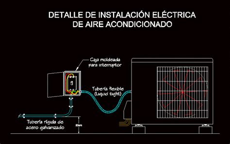 Detail Of Installation Of Split Air Conditioning Installation Dwg