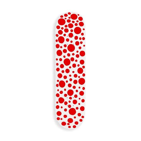 Yayoi Kusama Small Red Dots Skateboard Red And White For Sale At