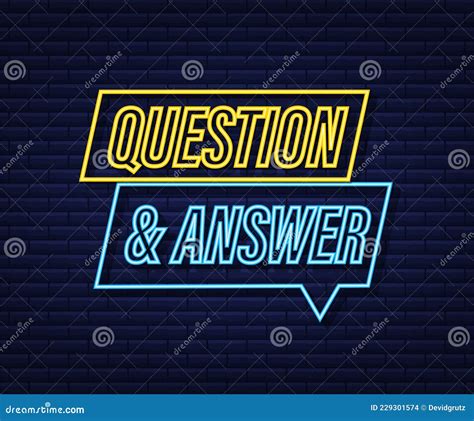 Question And Answer Banner Neon Icon Megaphone Banner Web Design
