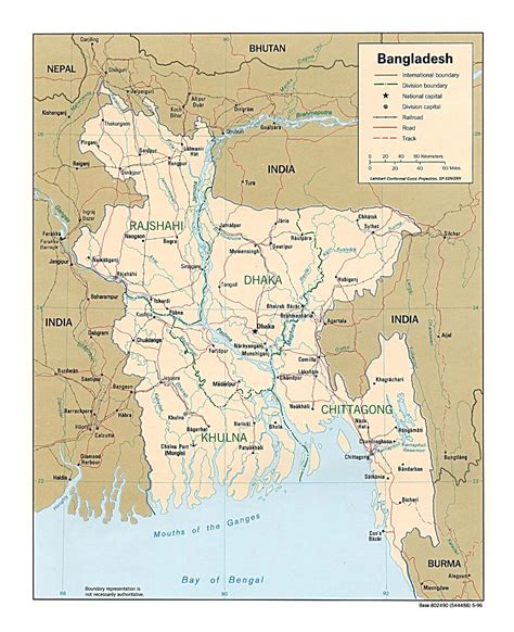Detailed Political And Administrative Map Of Bangladesh With Roads And