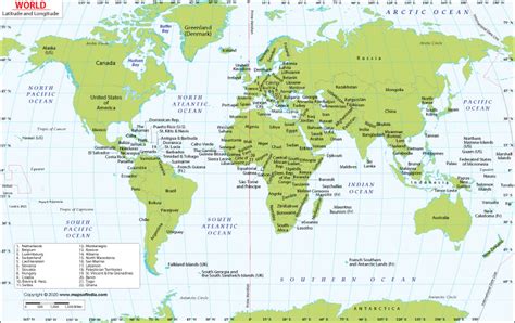 Map Of The World With Longitude And Latitude