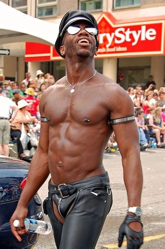 leather police black ebony gay man