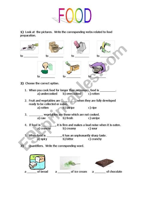 Food Preparation Worksheets Worksheets For Kindergarten