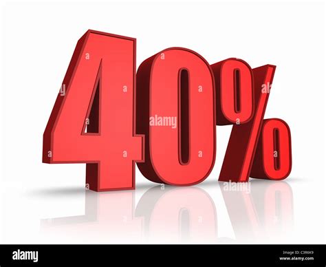 Red Forty Percent Isolated On White Background 40 Stock Photo Alamy