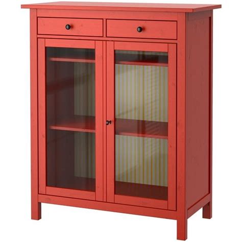 Ikea kitchen cabinets hinges high gloss red home office cabinet. IKEA HEMNES Linen cabinet, red, glass found on Polyvore ...