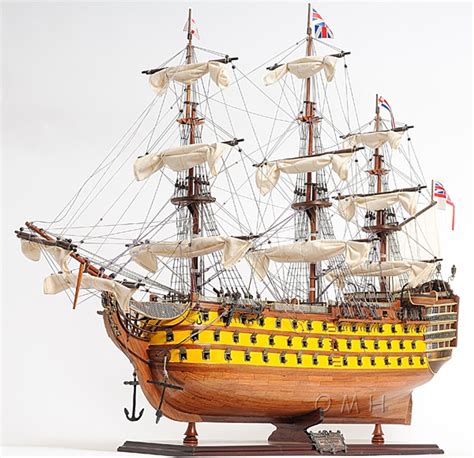 Hms Victory Painted Wood Tall Ship Model 37 British Royal Navy 1774