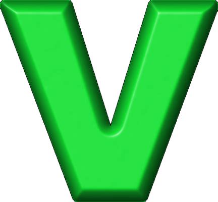 Presentation Alphabets: Green Refrigerator Magnet V in 2021 | Letter v ...