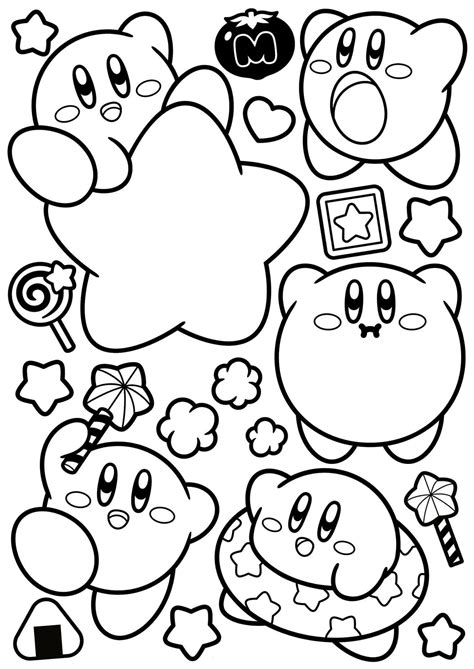 Pegatinas Kirby Para Colorear Imprimir E Dibujar ColoringOnly