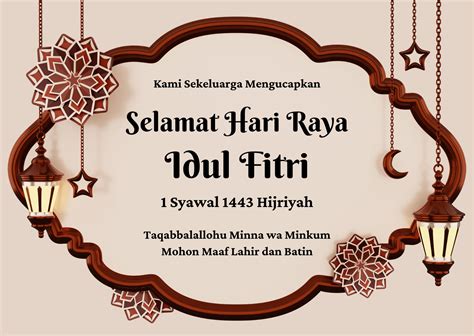Download Template Kartu Ucapan Selamat Hari Raya Idul Fitri Kream