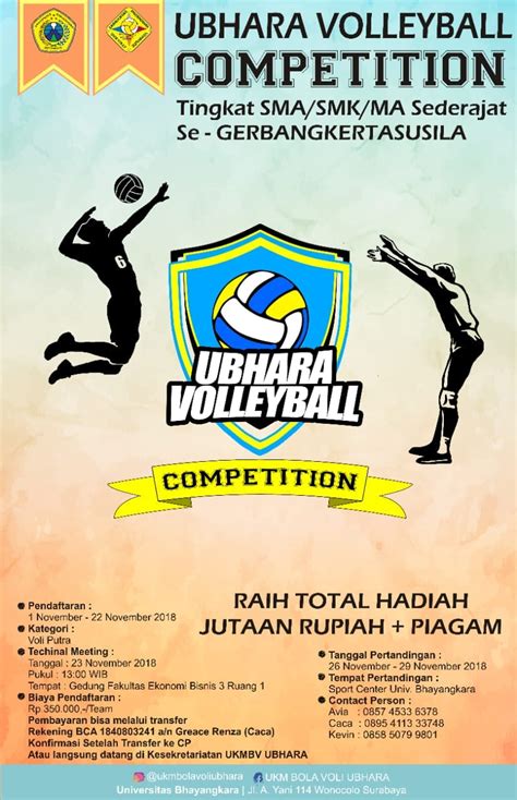 Volleyball) adalah permainan olahraga yang dimainkan oleh dua grup berlawanan. Gambar Poster Bola Voli