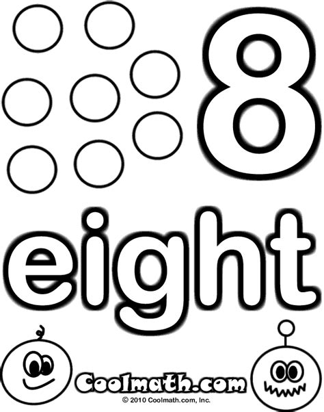 Number Eight Coloring Page A Free Math Coloring Print