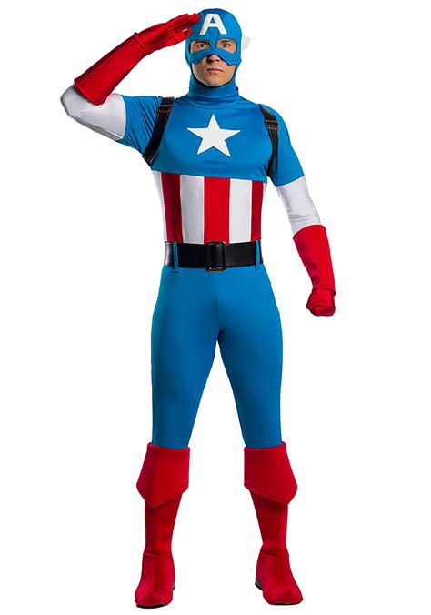 Fantasia Premium Adulto Capitão América Marvel Adult Captain America