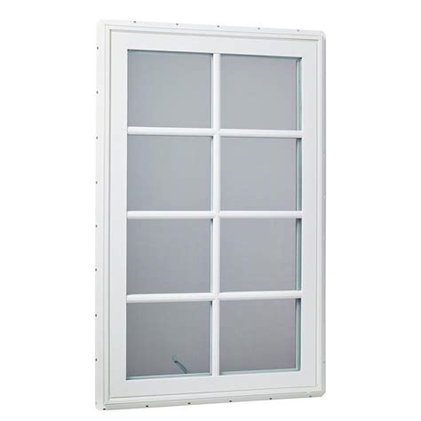 Tafco Windows 30 In X 48 In Right Hand Vinyl Casement Window With Sdl Outside Grids And Screen