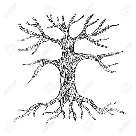 Trunk Tree Roots Coloring Pages