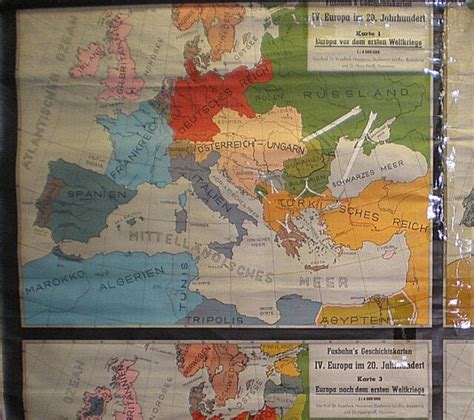 Wall Map Europakarte 20 Century 208x173 1955 Vintage European History