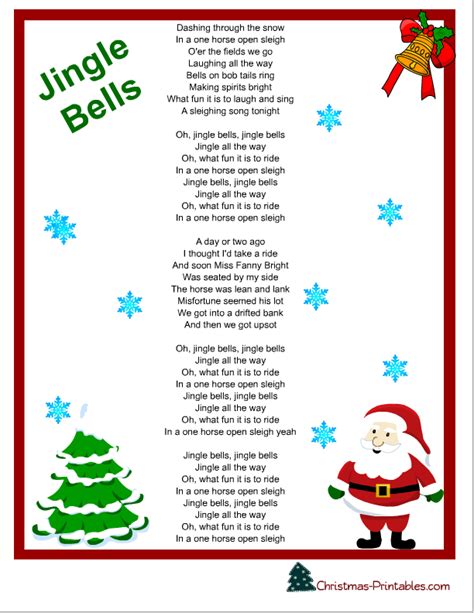Free Printable Christmas Carols And Songs Lyrics