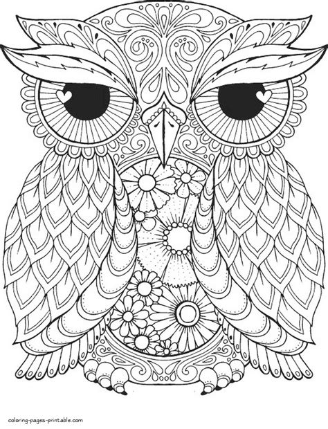 Free Printable Adult Coloring Pages Owl