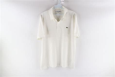 Vintage Lacoste Croc Logo Short Sleeve Collared Polo Shirt White Grailed