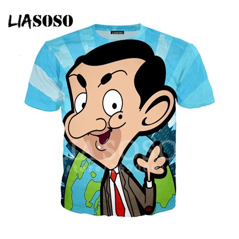 Liasoso Mr Bean Mens Wear 3d Tshirts Men Fashion Casual Streetwear