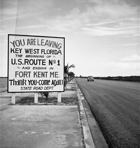 Florida Memory • Road sign leaving Key West