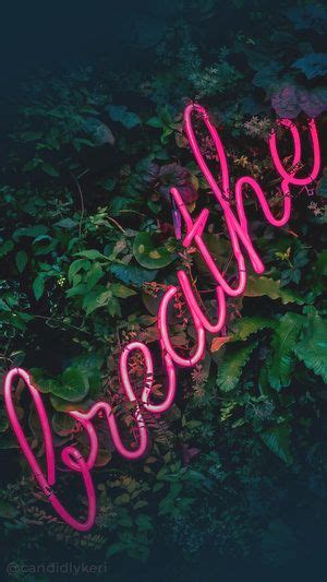 Pink neon wallpaper for iphone and android. breathe pink neon sign palms summer typography ...