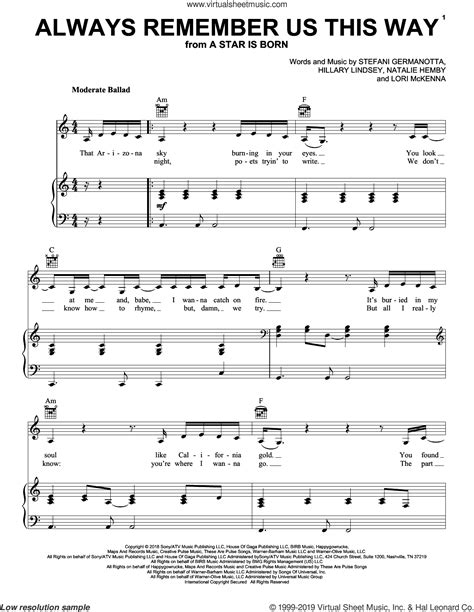 46 Always Remember Us This Way Sheet Music Piano Ideas · Music Note