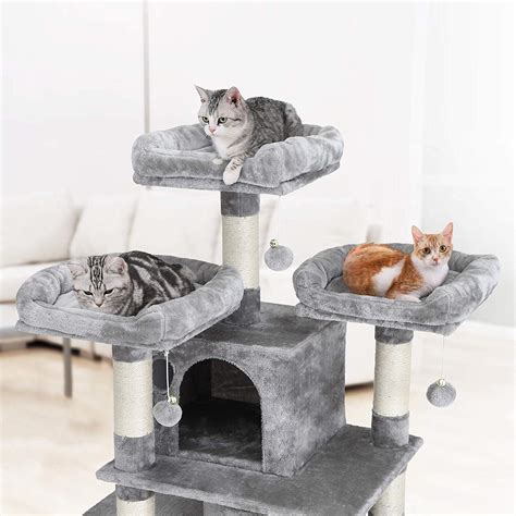67 Inches Cat Tree For Large Cats Kitty Tower With Scratching Posts