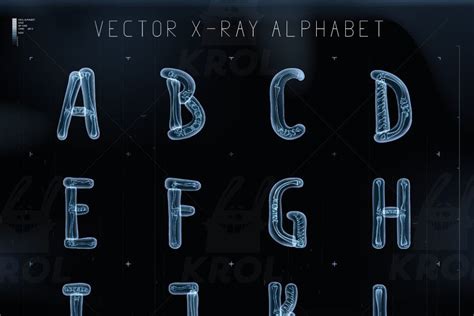 Vector 3d X Ray Transparent Alphabet X Ray Alphabet Graphic Design