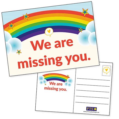 Missing You Postcards X 20 A6 Size Home Learning