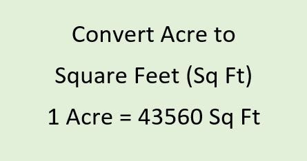Convert from square feet to acres and acres to square feet with this handy conversion tool. Acre to Square Feet | Acre to Sq Yards | Acre to Hectare ...