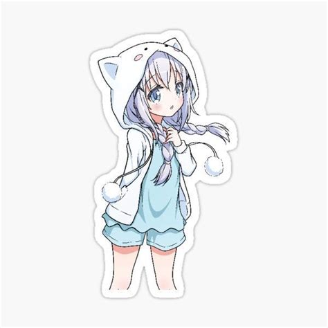 Cute Anime Girl Sticker I Made Rredbubblestores