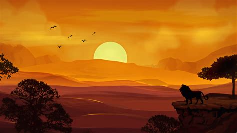 2560x1440 Forest Lion Morning Sunrise Illustration 4k 1440p Resolution