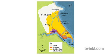 A Geology Map Of The Holderness Coastline Illustration Twinkl