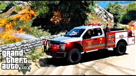 Gta 5 Firefighter Mod New Ford F 350 Brush Fire Truck Youtube