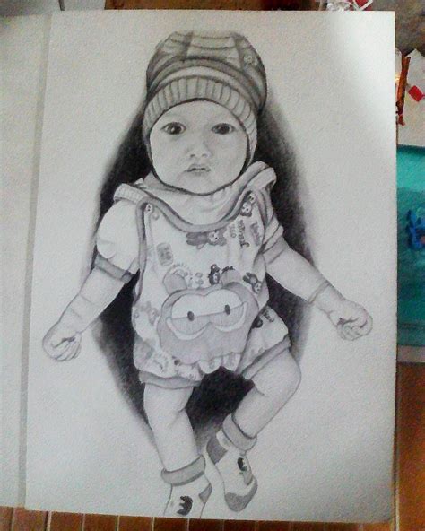 Gambar Sketsa Wajah Bayi Adzka