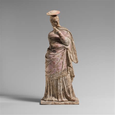 terracotta statuette of a woman greek perhaps from asia minor hellenistic the met
