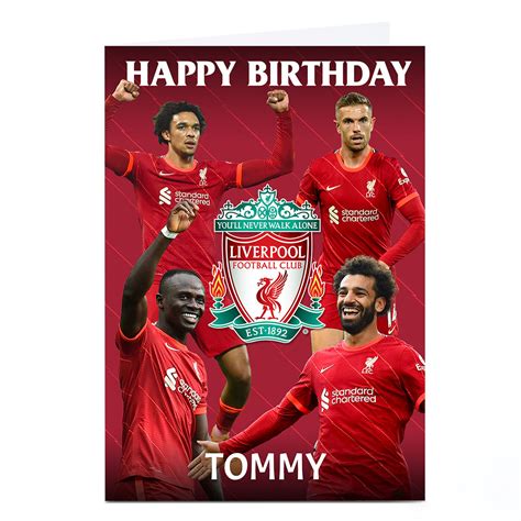Buy Personalised Liverpool Fc Birthday Card Crest And Players For Gbp 2