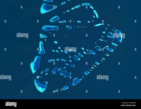South Maalhosmadulu Atoll Maldives Satellite Image Stock Photo Alamy