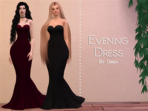 Sims 4 — Evening Dress By Dissia — Evening Dress 15 Swatches Dress