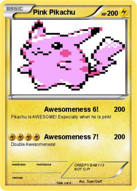 Pokémon Pink Pikachu 6 6 Awesomeness 6 My Pokemon Card