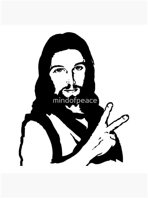 Jesus Peace Sign Symbol Art Print By Mindofpeace Redbubble
