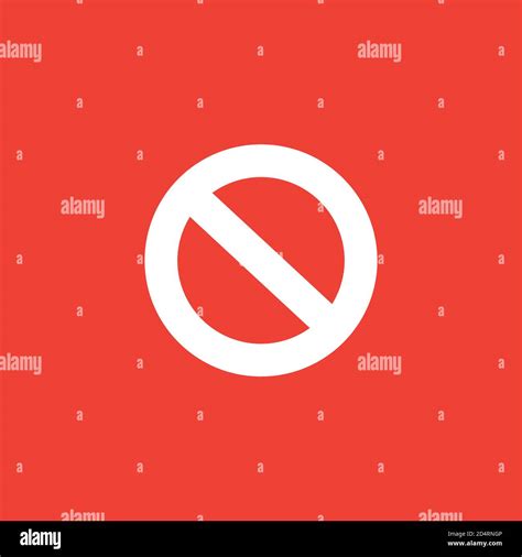 Stop Sign Icon On Red Background Red Flat Style Vector Illustration