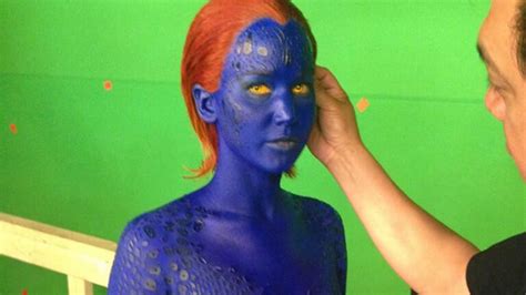 Jennifer Lawrence Naked Blue On Set Of X Men Sequel