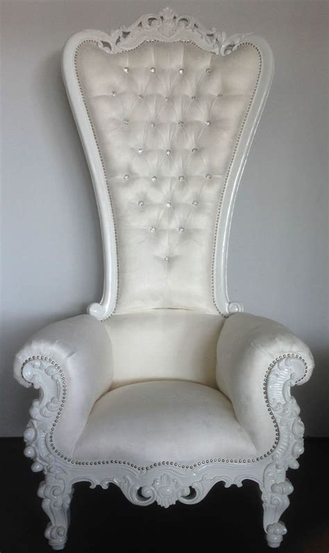 High back throne pedicure chair. WHITE ALICE IN WONDERLAND KING CHAIR HIGH BACK GOTHIC ...